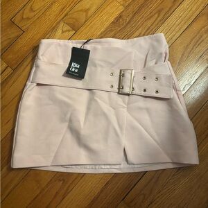 Primark Rita Ora Light Pink Belted Mini Skirt